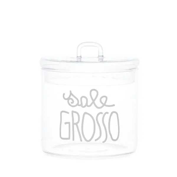 BARATTOLO IN VETRO - SALE GROSSO BIANCO - Woodlume