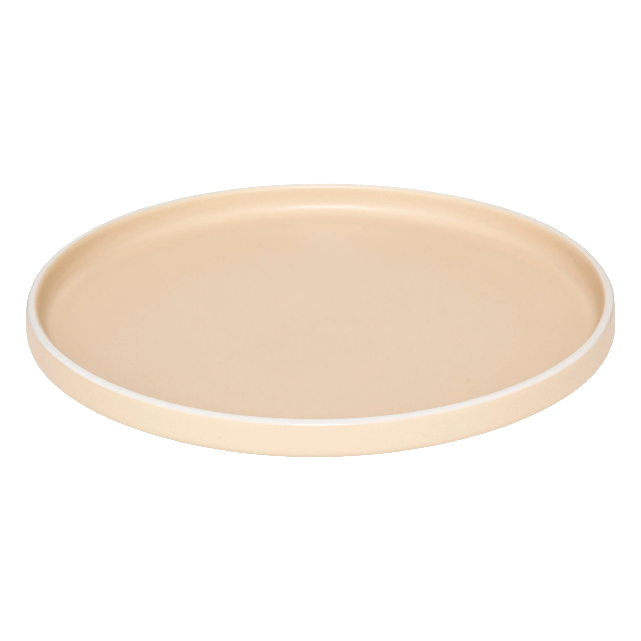 PIATTO PIANO CON BORDO ALTO - CREMA - Woodlume