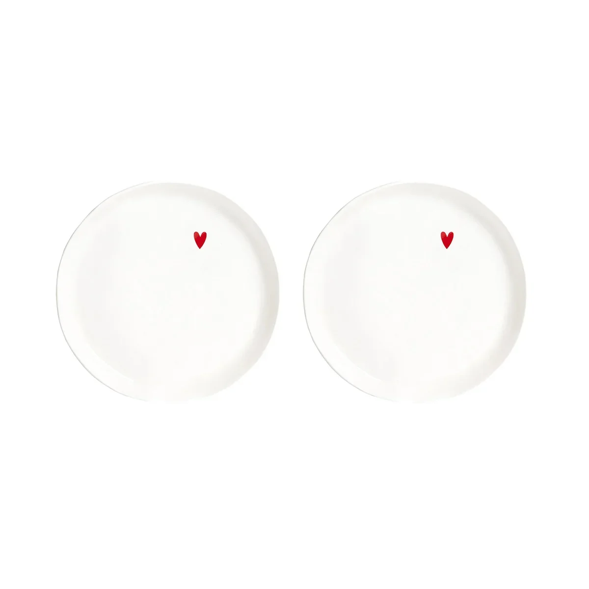 SET 2 PIATTI DESSERT CUORICINO ROSSO - Woodlume