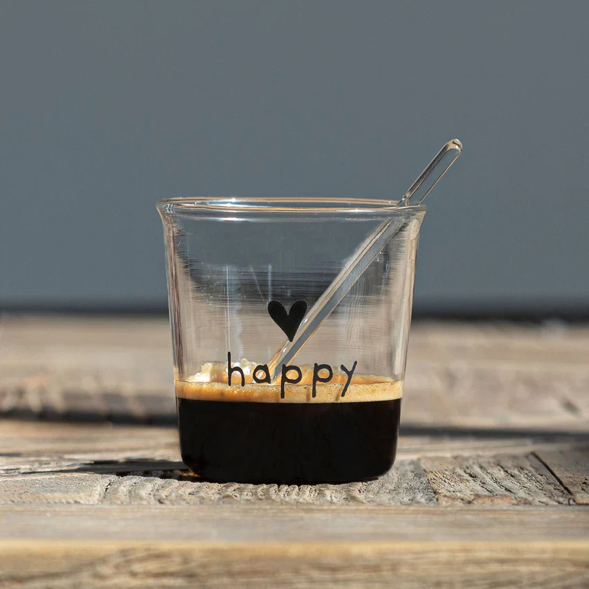 SET 4 BICCHIERINI - HAPPY NERO - Woodlume