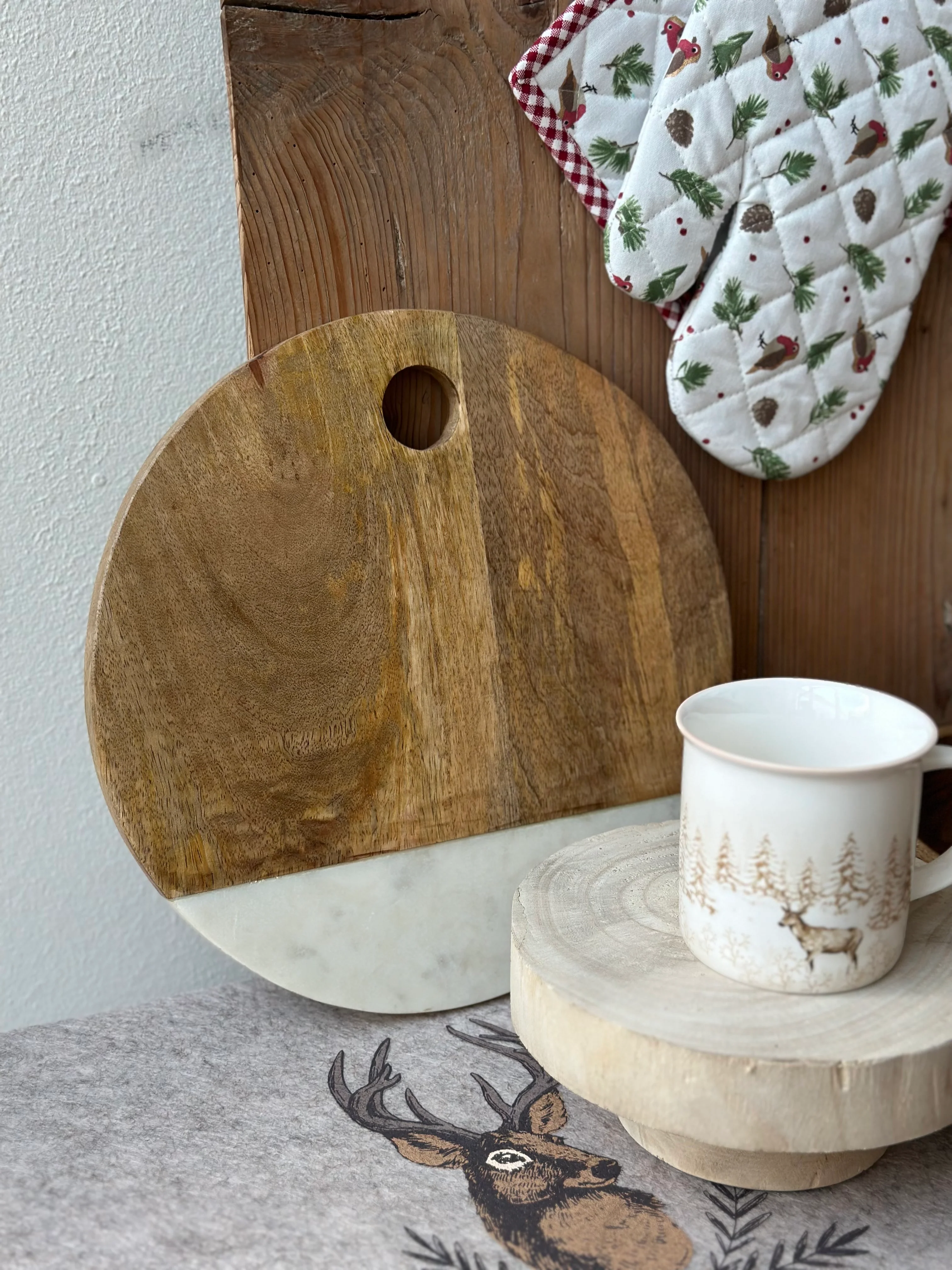 TAGLIERE LEGNO E MARMO - TONDO - Woodlume