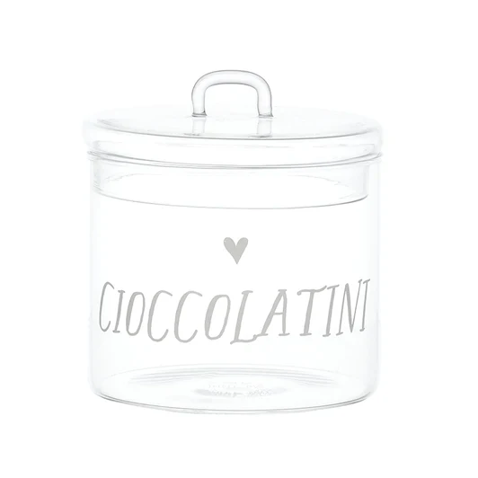 BARATTOLO IN VETRO - CIOCCOLATINI E CUORE - Woodlume