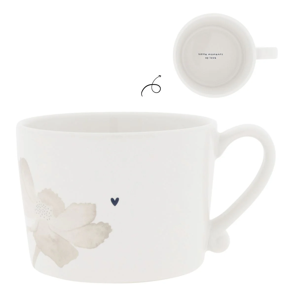 TAZZA FIORE BEIGE CUORICINO - Woodlume