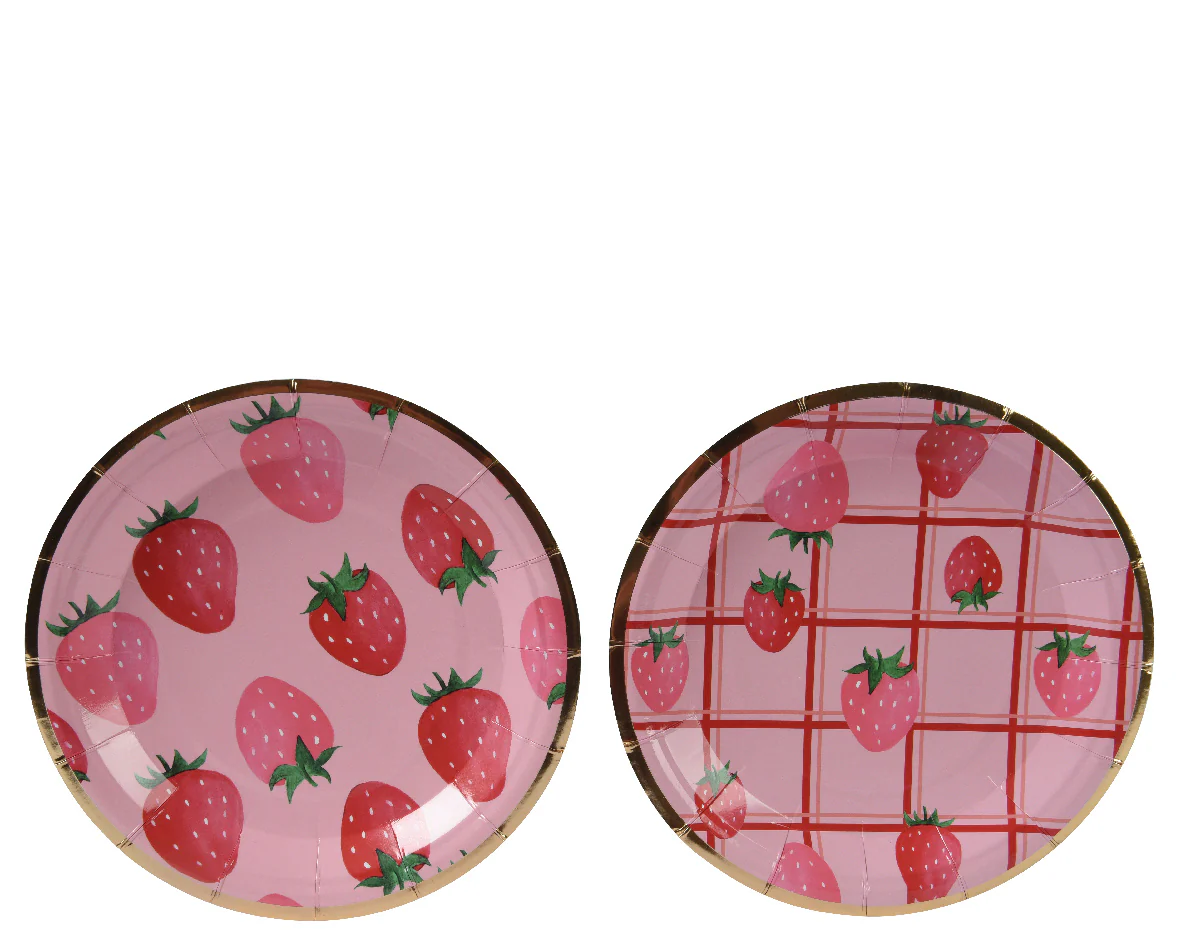 SET 10 PIATTI IN CARTA FRAGOLA - 2 VARIANTI - Woodlume