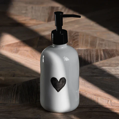 DISPENSER PER SAPONE - CUORE GRIGIO - Woodlume