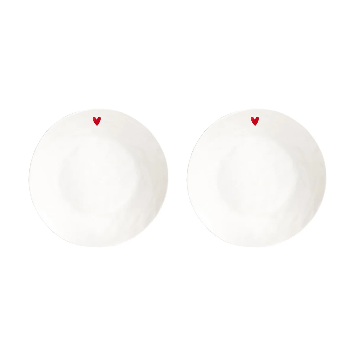 SET 2 PIATTI FONDO CUORICINO ROSSO - Woodlume