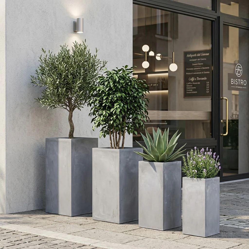 FIORIERA PARALLELEPIPEDO GRIGIO - 4 MISURE - Woodlume
