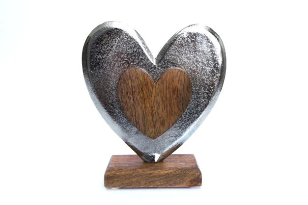 CUORE CON CUORICINO DA APPOGGIO - GRANDE - Woodlume