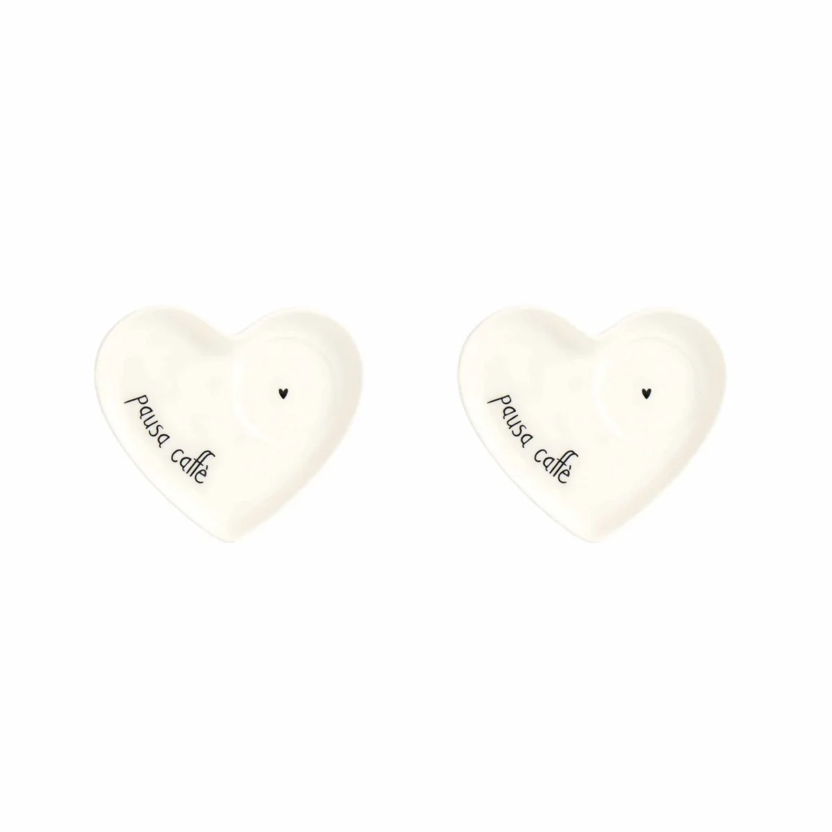 SET 2 PIATTI CUORE ESPRESSO PAUSA CAFFE' - Woodlume