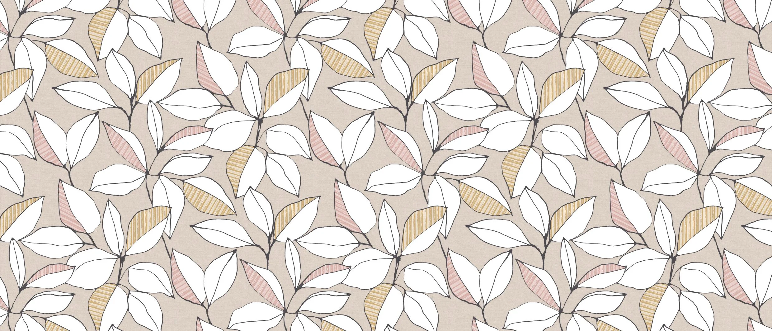 TOVAGLIA CERATA FOGLIE BEIGE - Woodlume