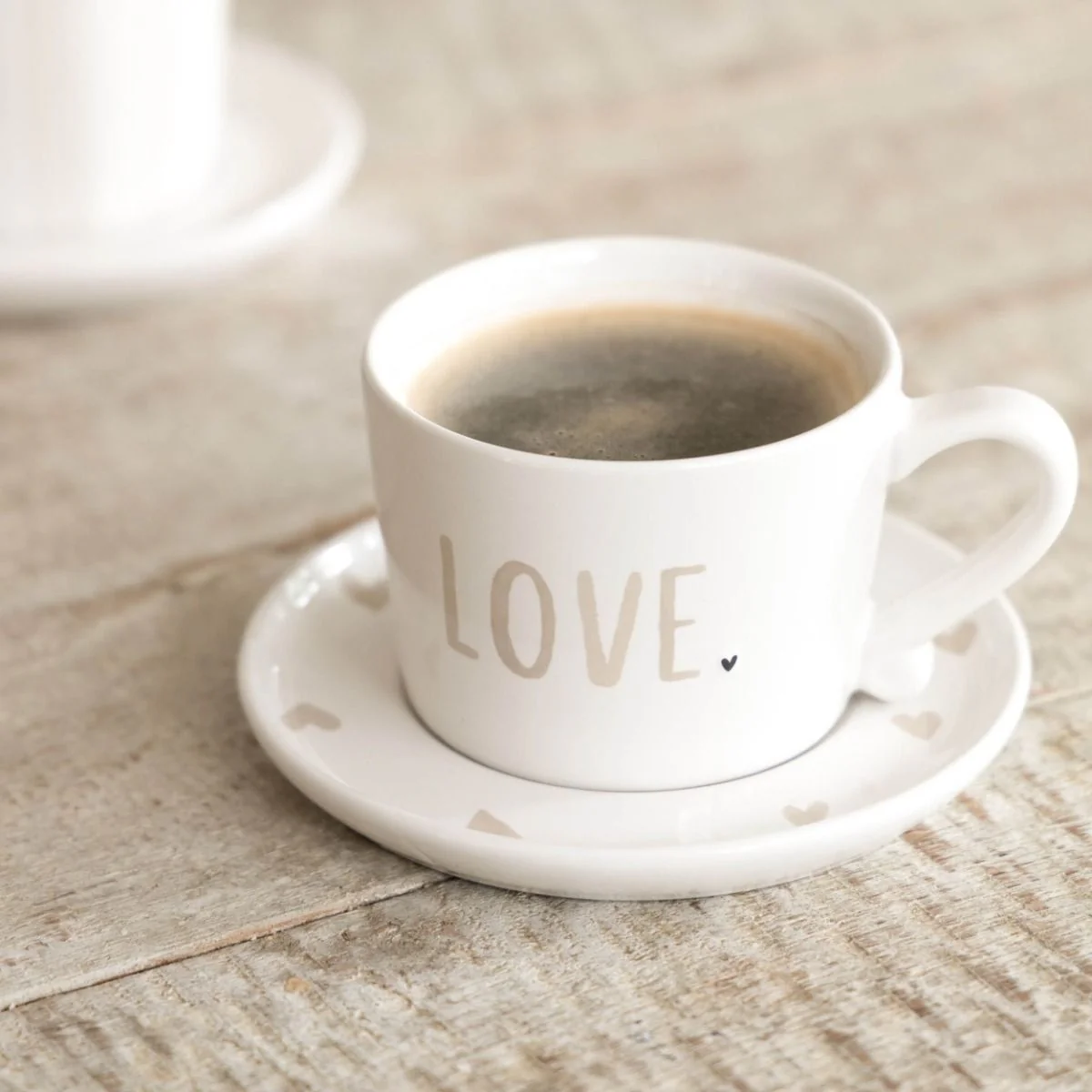 PIATTO PER TAZZA CUORICINI BEIGE 13 CM - Woodlume