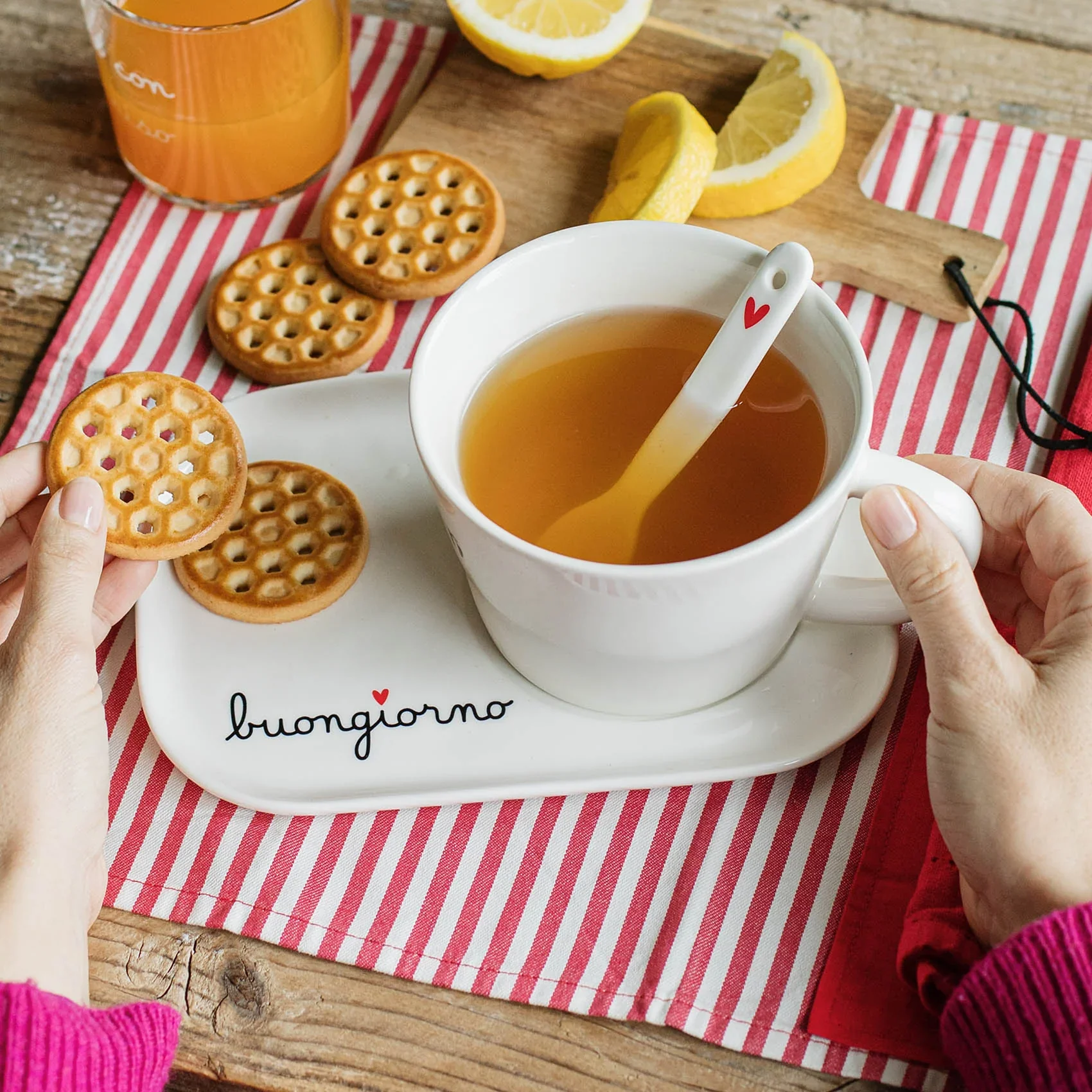 PIATTO PER TAZZA DA COLAZIONE BUONGIORNO - Woodlume