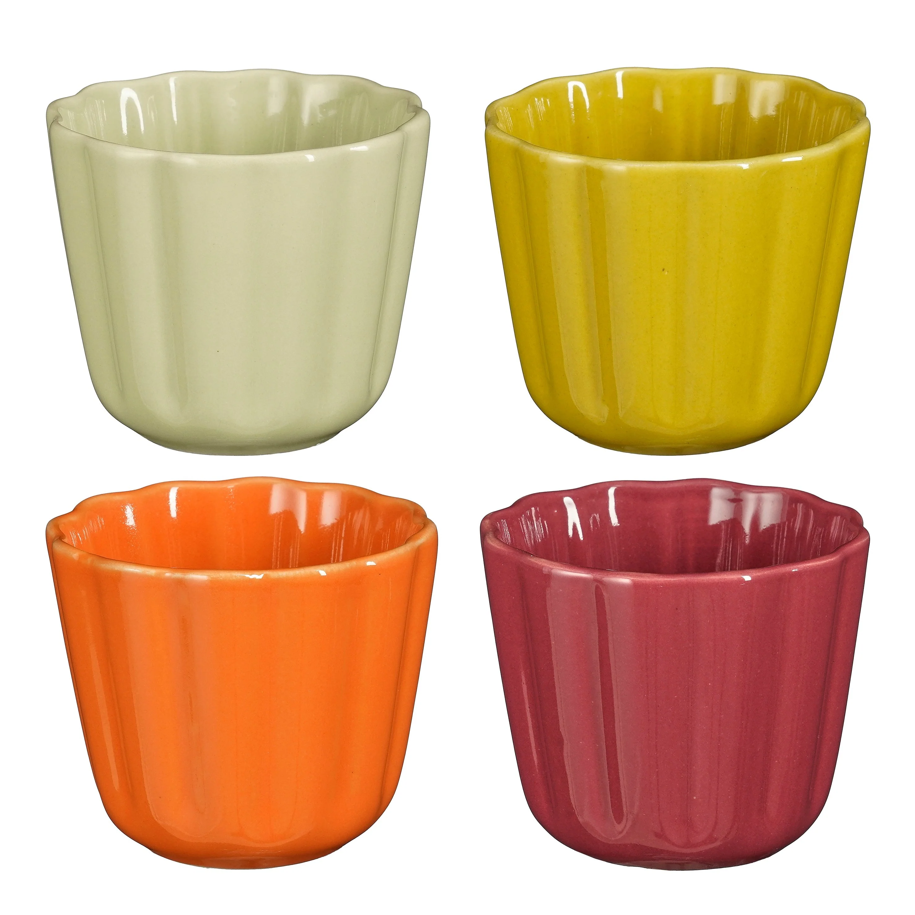 BICCHIERE COLORATO CON BORDO A PETALI - 4 COLORI - Woodlume