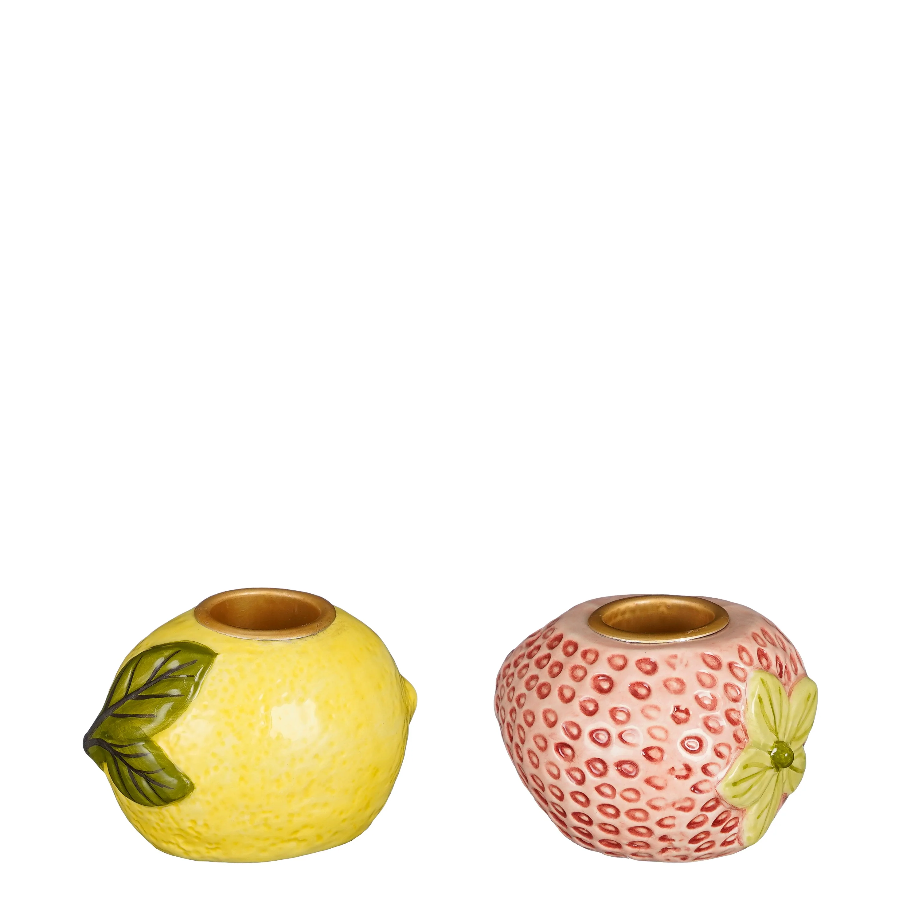 PORTACANDELA FRUTTA LIMONE/FRAGOLA - 2 VARIANTI - Woodlume