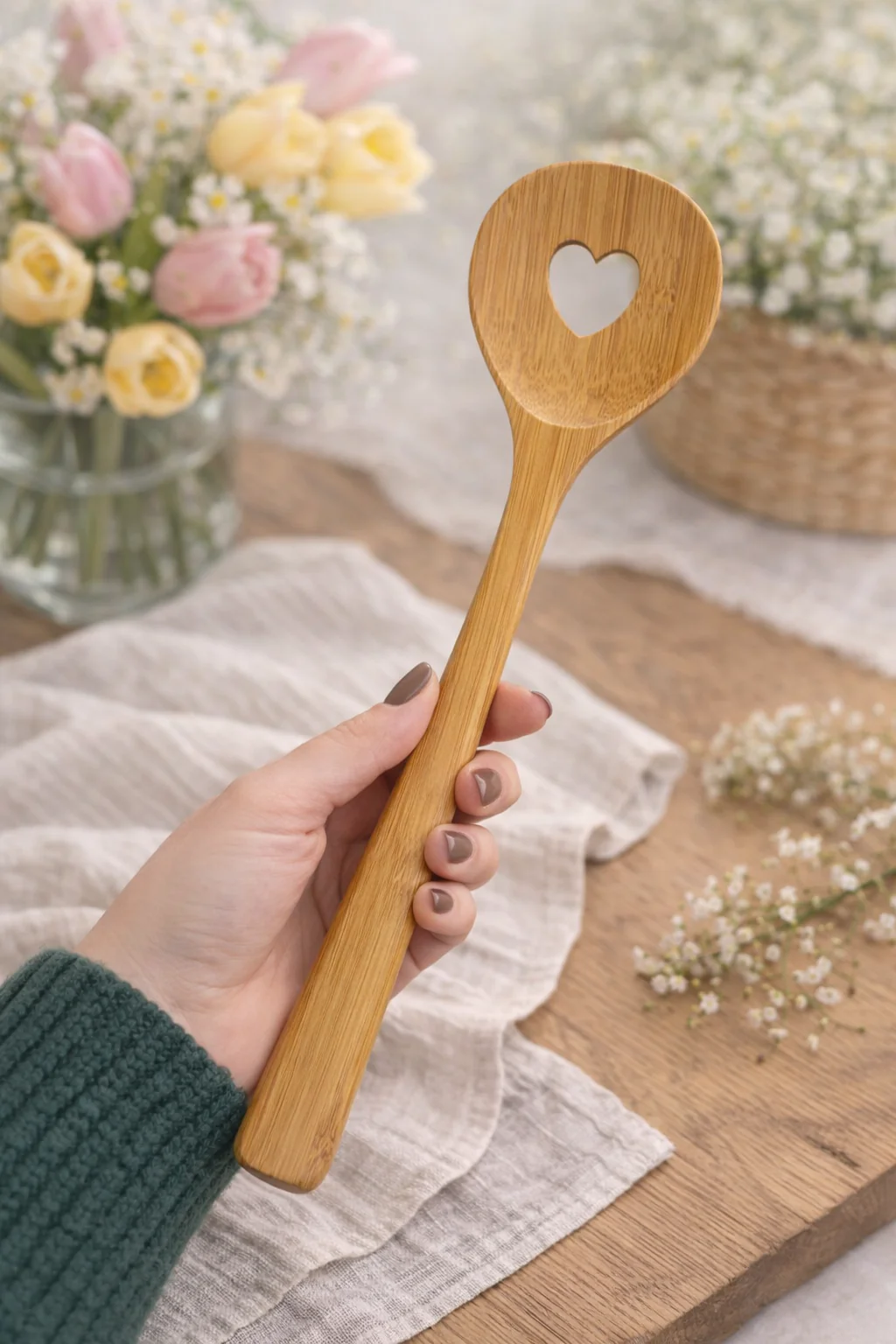 MESTOLO CUORE INCISO BAMBOO - Woodlume