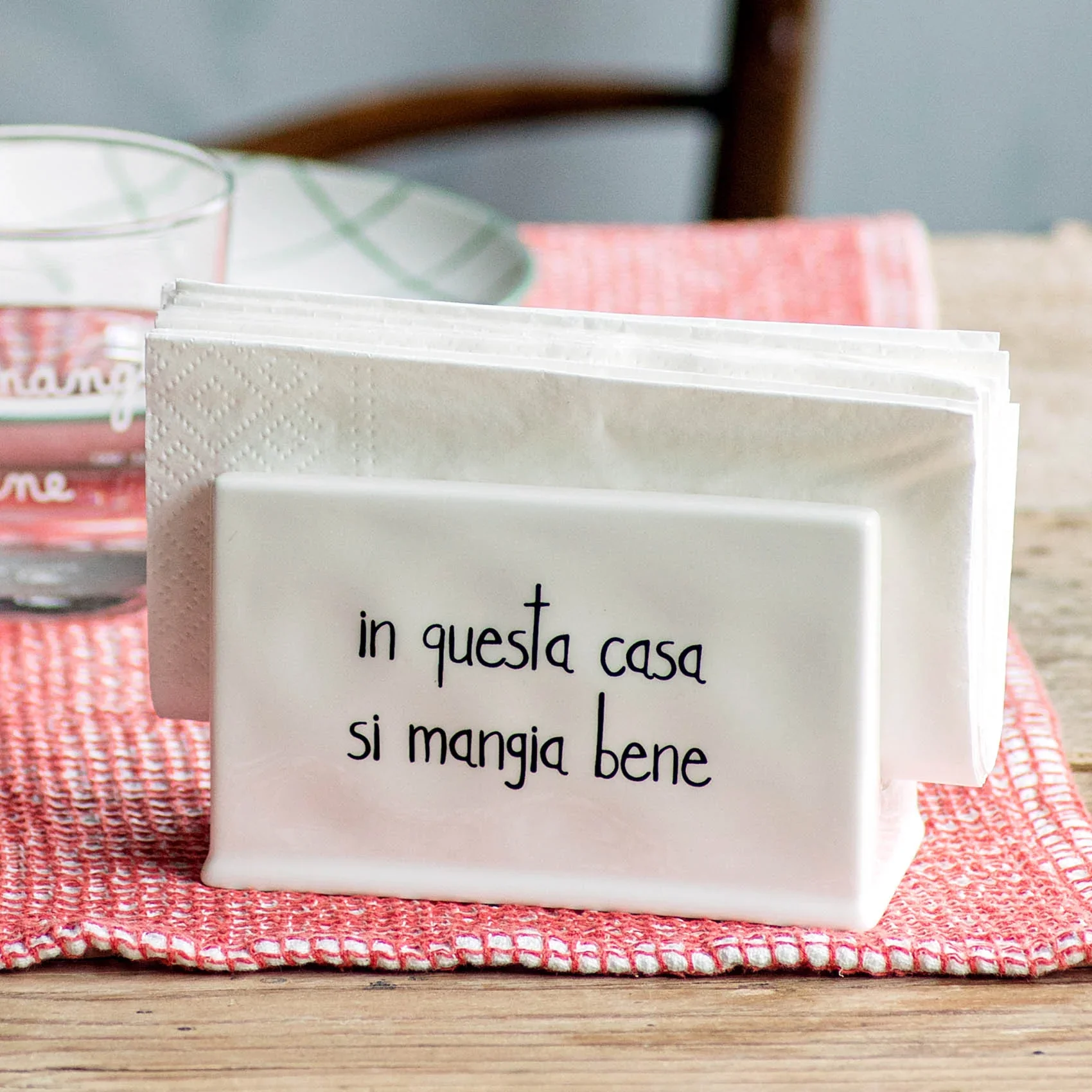 PORTA TOVAGLIOLI IN QUESTA CASA SI MANGIA BENE - Woodlume