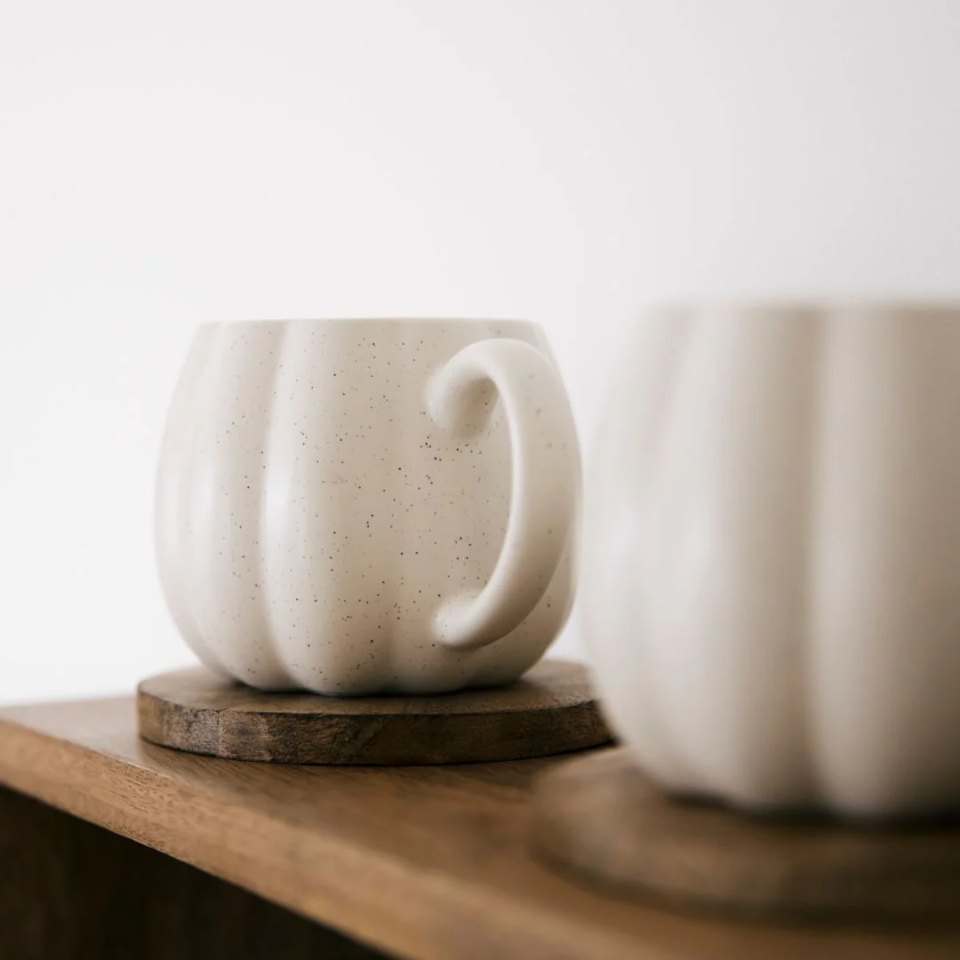 TAZZA ZUCCA BIANCA CON COPERCHIO - Woodlume