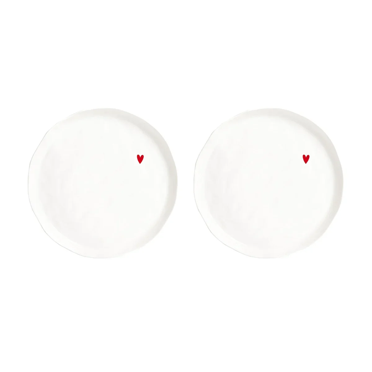 SET 2 PIATTI PIANI CUORICINO ROSSO - Woodlume