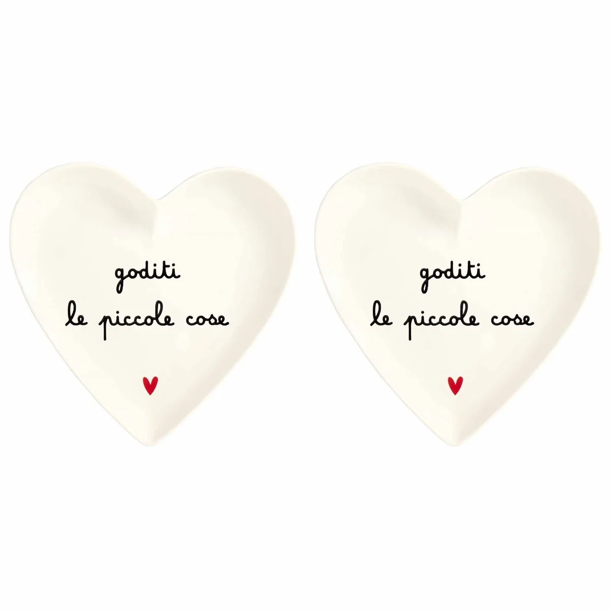 SET 2 PIATTI CUORE GODITI LE PICCOLE COSE - Woodlume