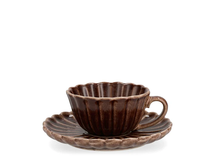 TAZZA A COSTE CON PIATTINO CHOCO - Woodlume