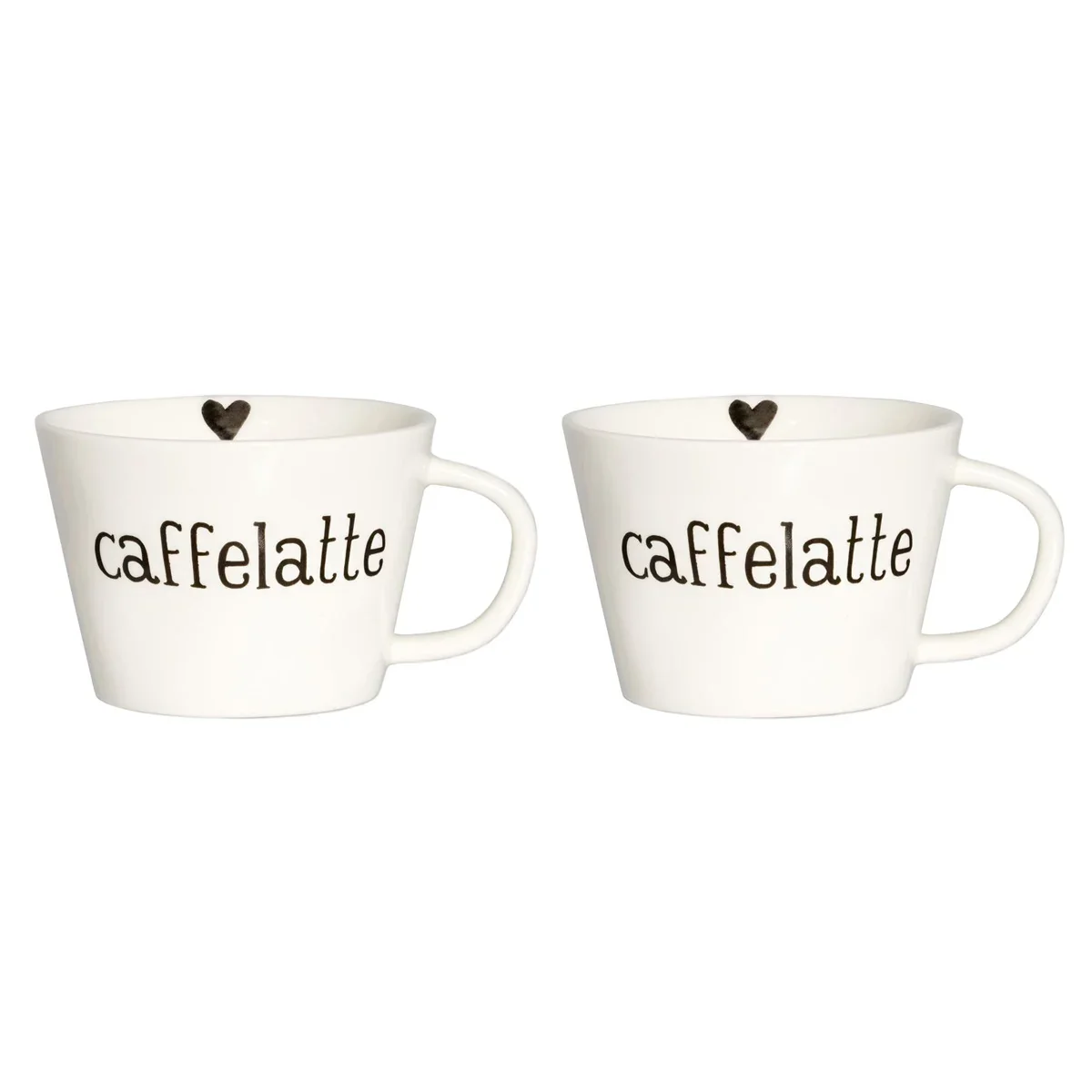SET 2 TAZZE COLAZIONE CAFFELATTE CUORE - Woodlume