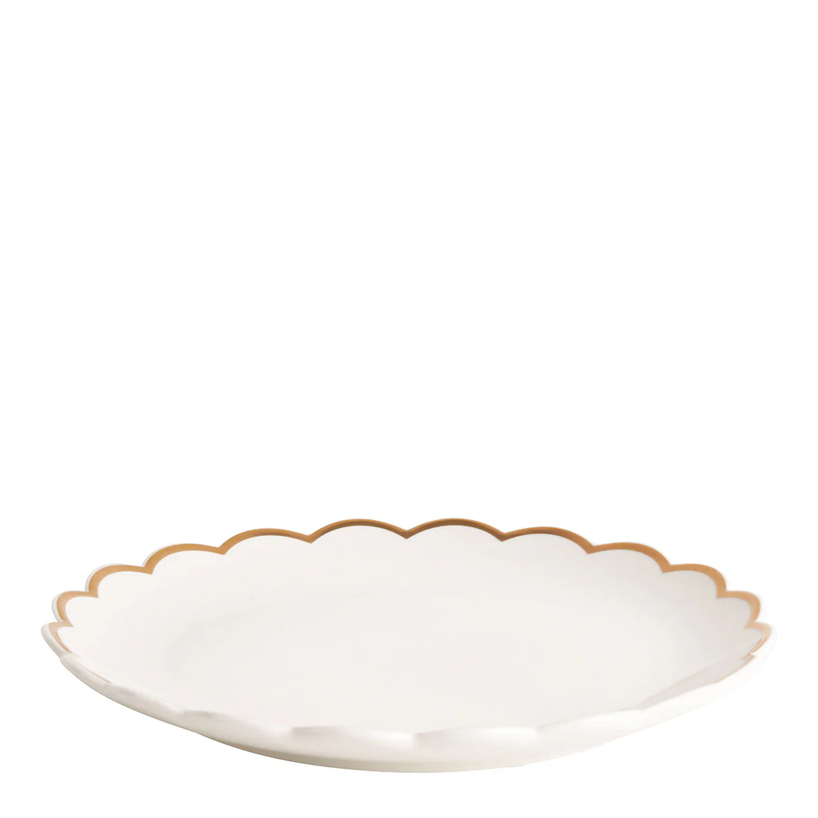 PIATTO MARGHERITA DESSERT CON BORDO ORO - BIANCO - Woodlume