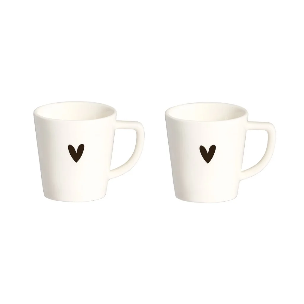SET 2 TAZZINE ESPRESSO CUORE PICCOLO - Woodlume