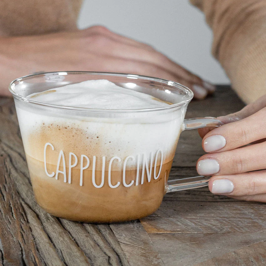 SET 2 TAZZE IN VETRO CAPPUCCINO 280 ML - Woodlume