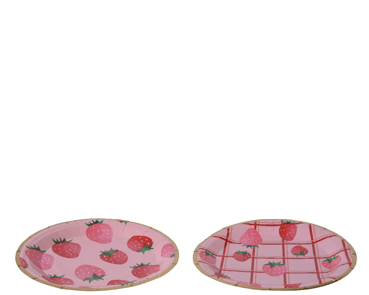 SET 10 PIATTI IN CARTA FRAGOLA - 2 VARIANTI - Woodlume