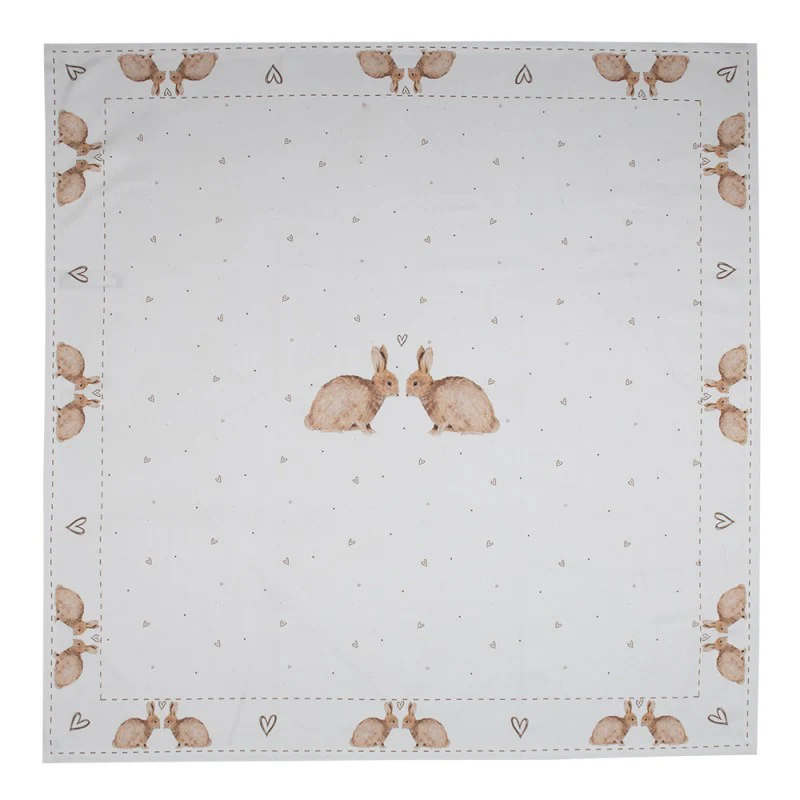 TOVAGLIA QUADRATA CONIGLIETTI IN LOVE 100X100 CM - Woodlume