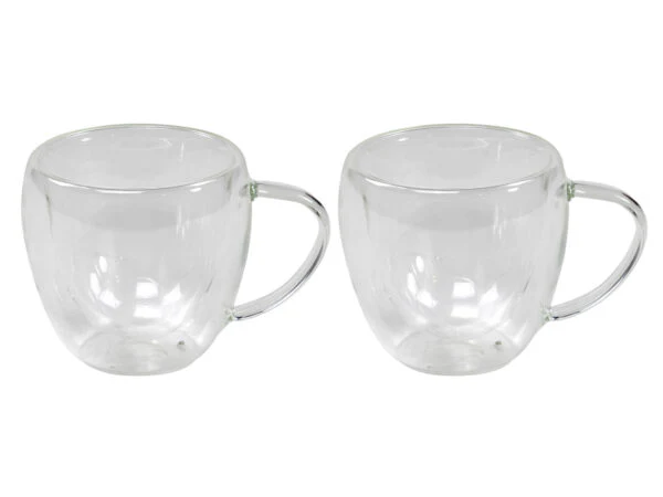 SET 2 TAZZE DOPPIO VETRO CON MANICO - Woodlume