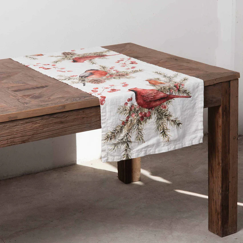 RUNNER WINTER BIRDS 50X160 CM - Woodlume