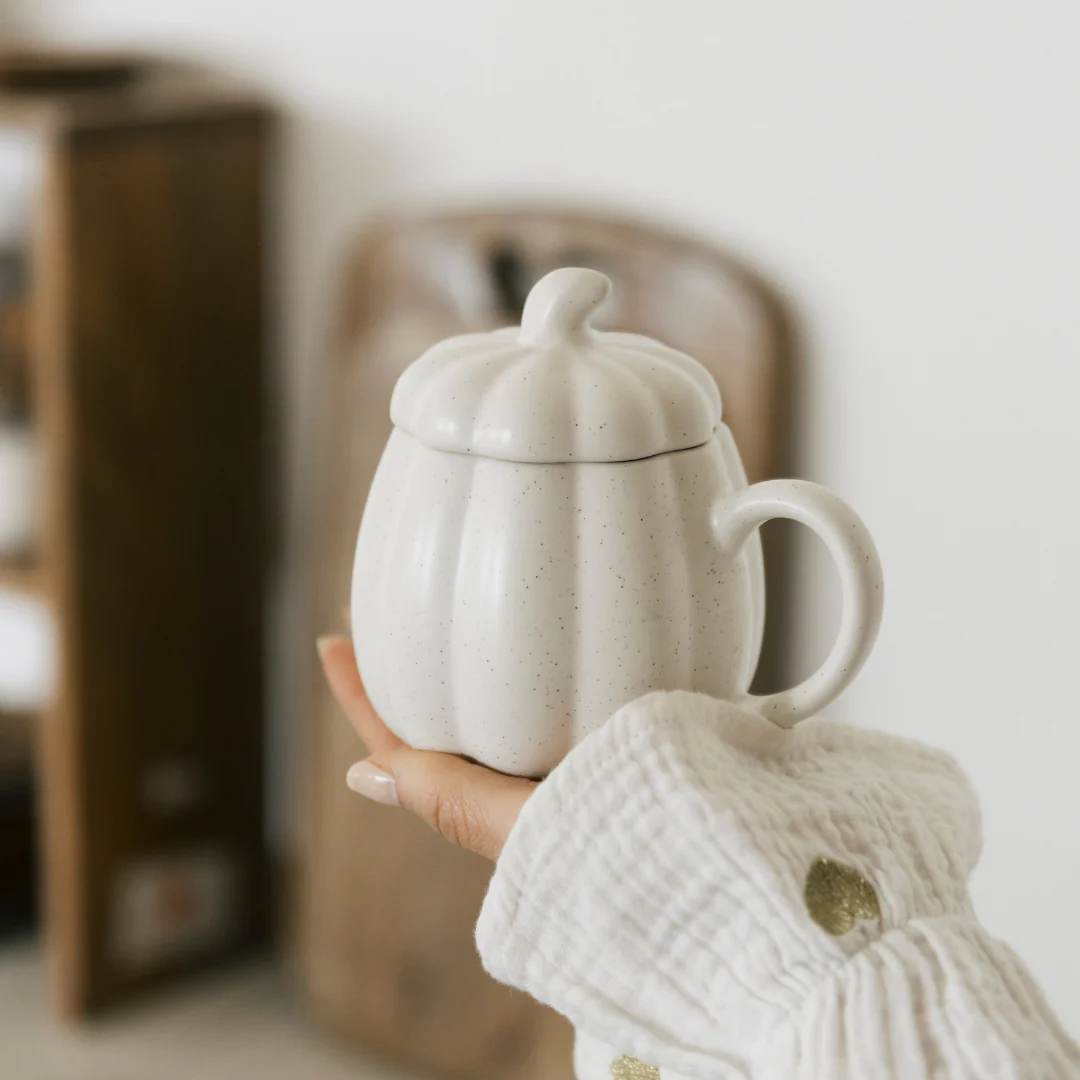 TAZZA ZUCCA BIANCA CON COPERCHIO - Woodlume