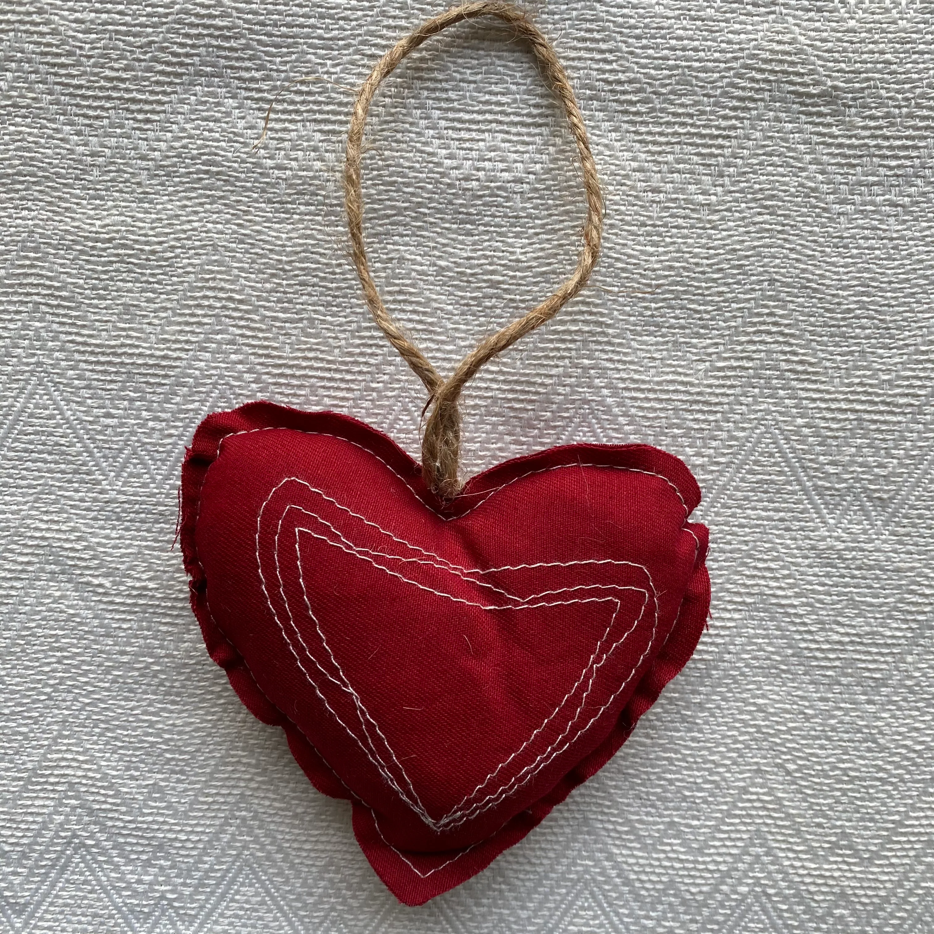 CUORE IN STOFFA ROSSO - Woodlume