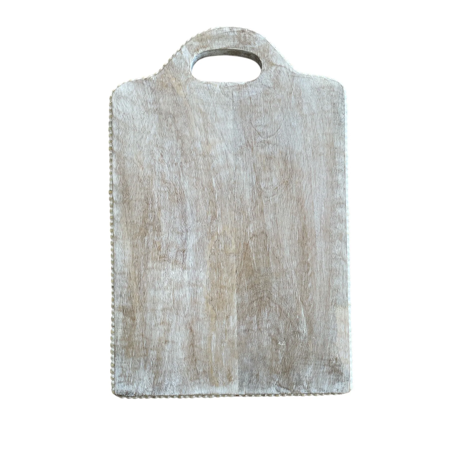 TAGLIERE DECORATIVO WOODLUME RETTANGOLARE IN LEGNO SBIANCATO E PERLE - Woodlume