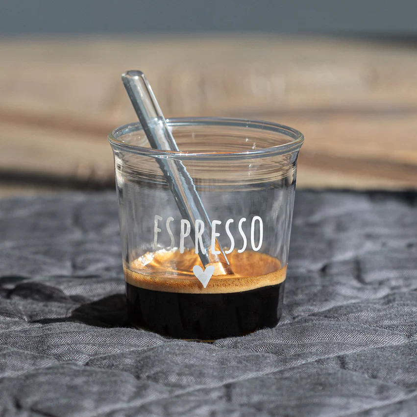 SET 4 BICCHIERINI IN VETRO - ESPRESSO CUORICINO - Woodlume