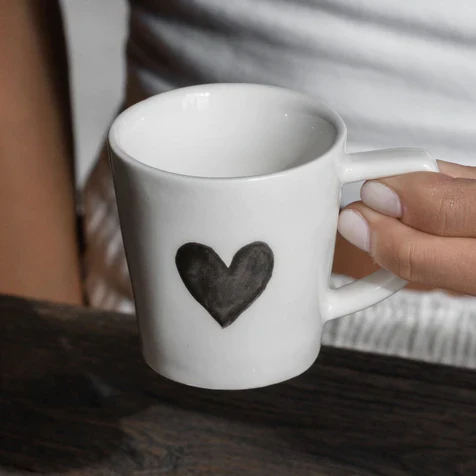 SET 2 TAZZE DA CAFFÈ - CUORE GRIGIO - Woodlume