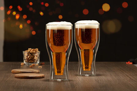 2 BICCHIERI DA BIRRA DOPPIO VETRO - Woodlume