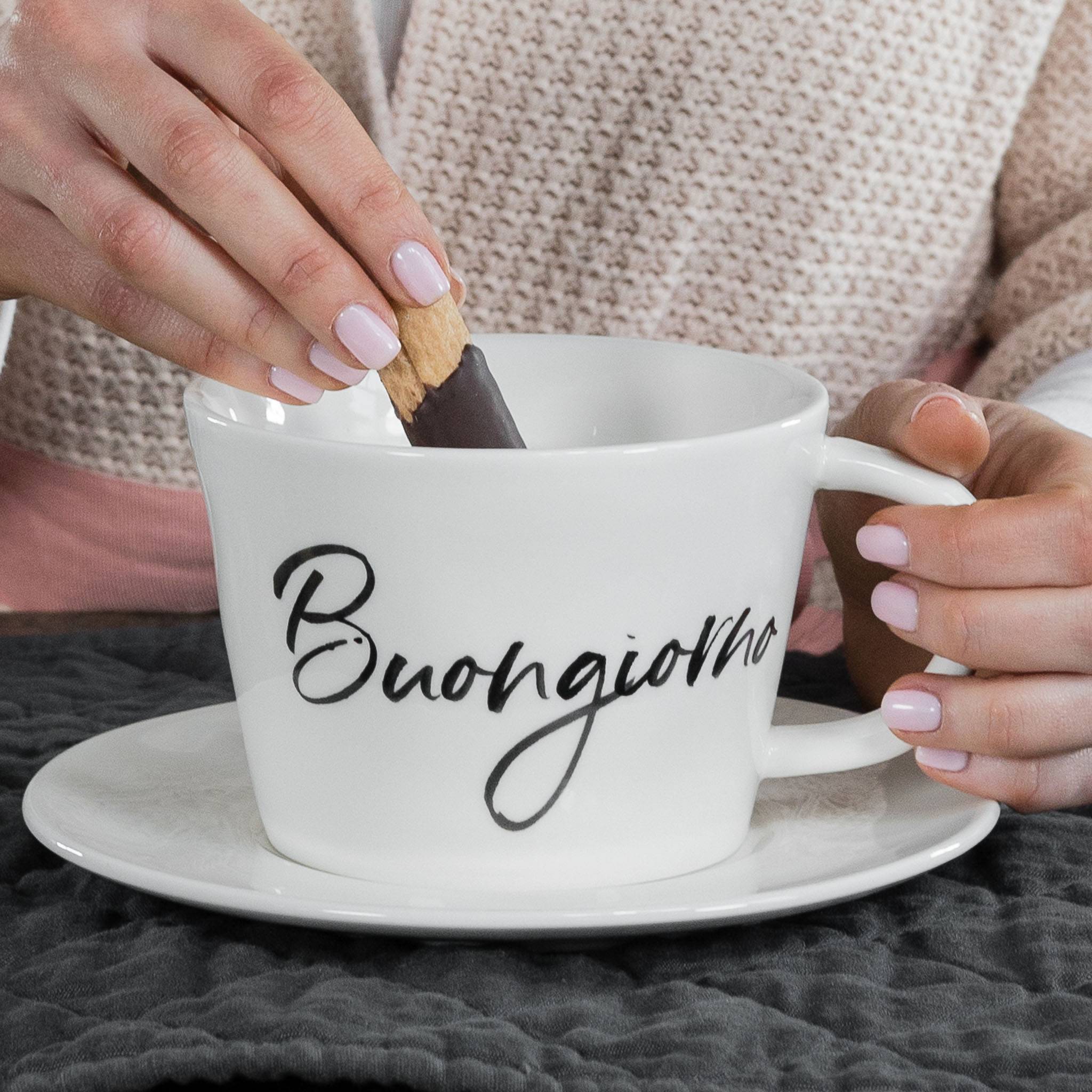 SET 2 TAZZE COLAZIONE BUONGIORNO - Woodlume