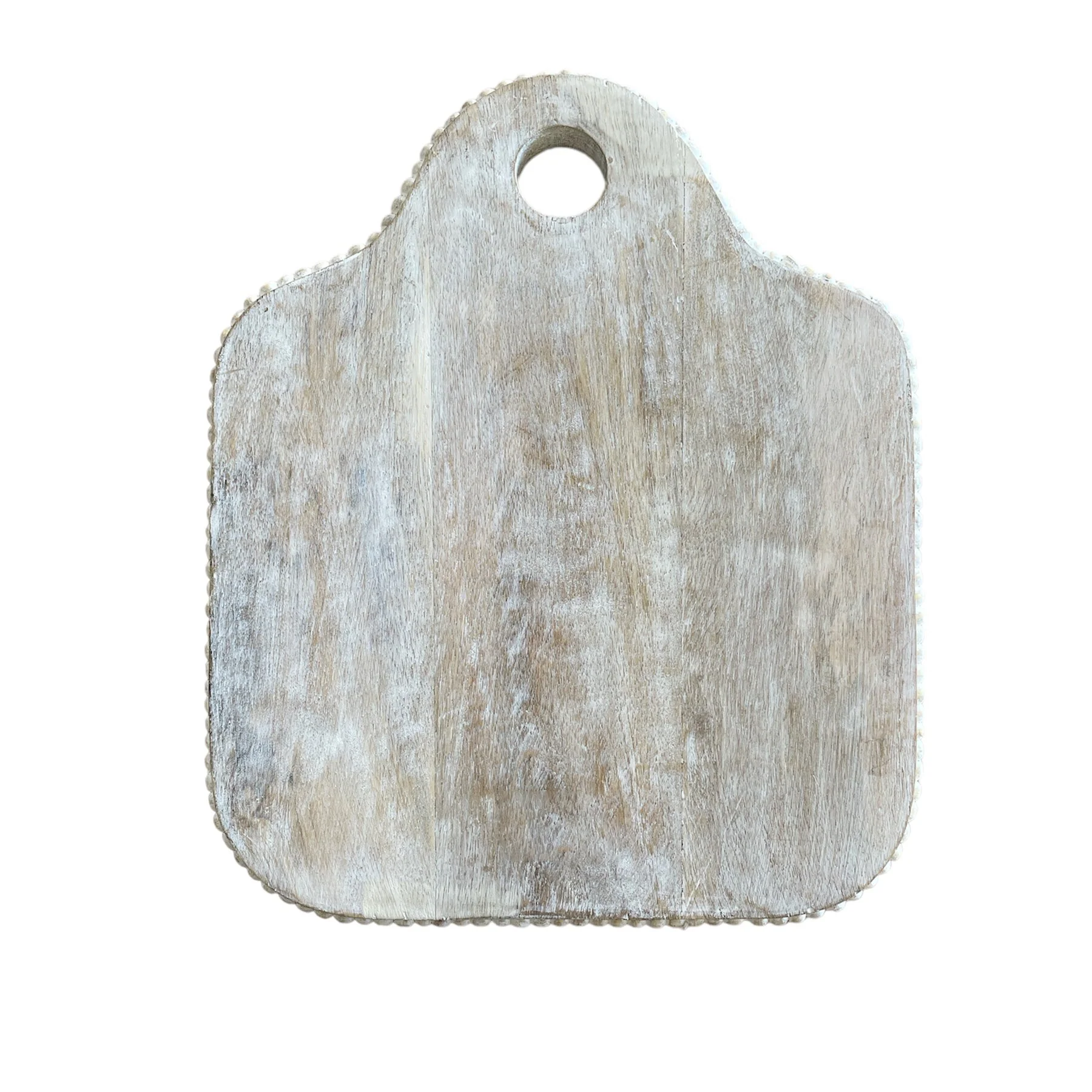 TAGLIERE DECORATIVO IN LEGNO SBIANCATO E PERLE - Woodlume