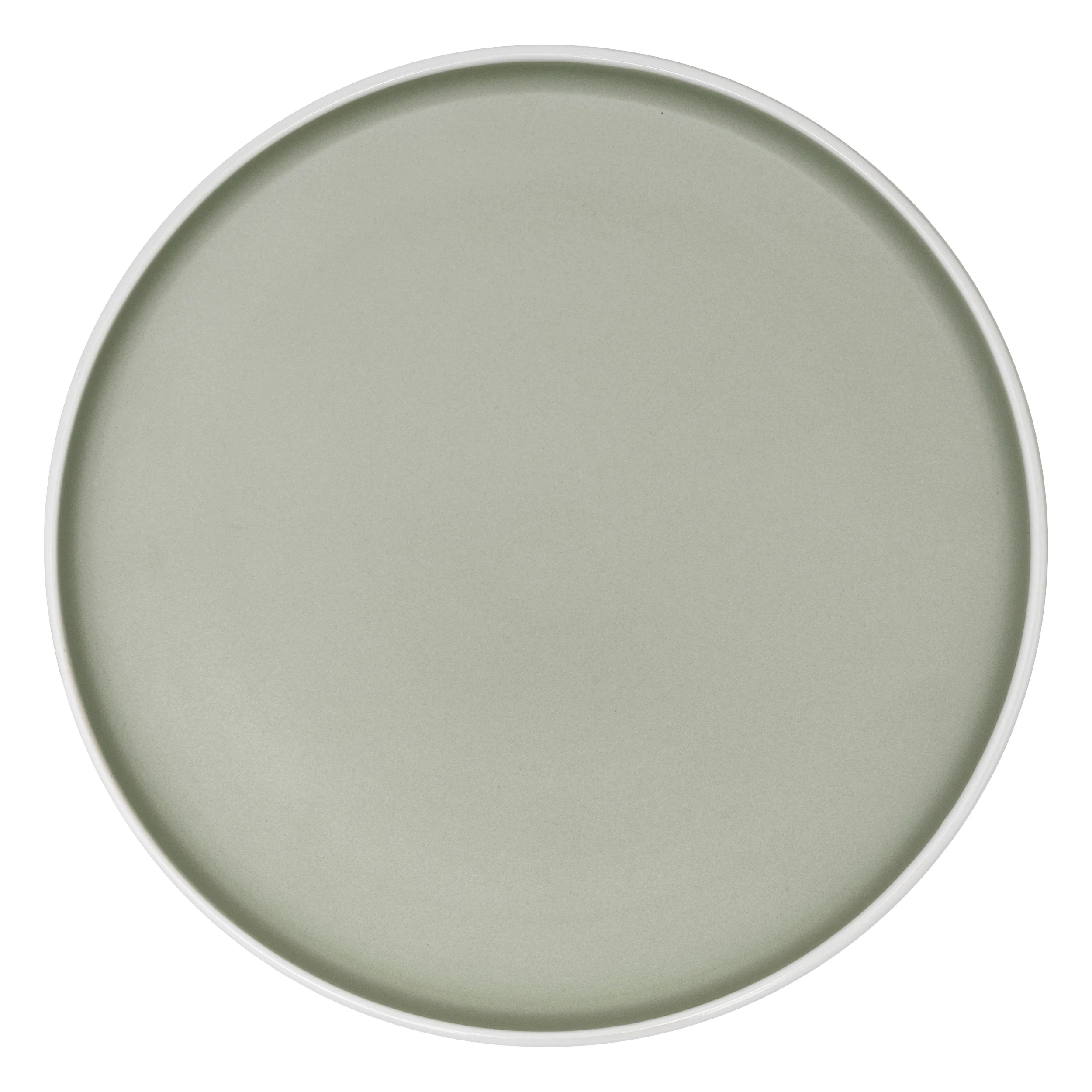 PIATTO PIANO CON BORDO ALTO - VERDE OLIVA - Woodlume