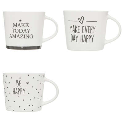 TAZZA HAPPINESS - SCRITTA CON MANICO - Woodlume