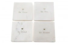 SET 4 SOTTOBICCHIERI IN MARMO - SCRITTE - Woodlume