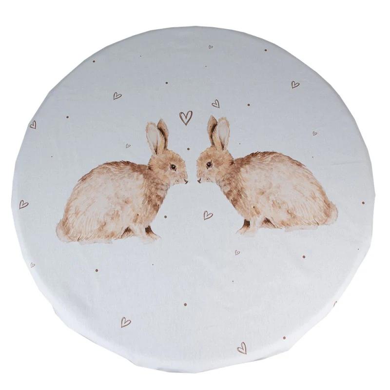 TOVAGLIA ROTONDA CONIGLIETTI IN LOVE 170 CM - Woodlume