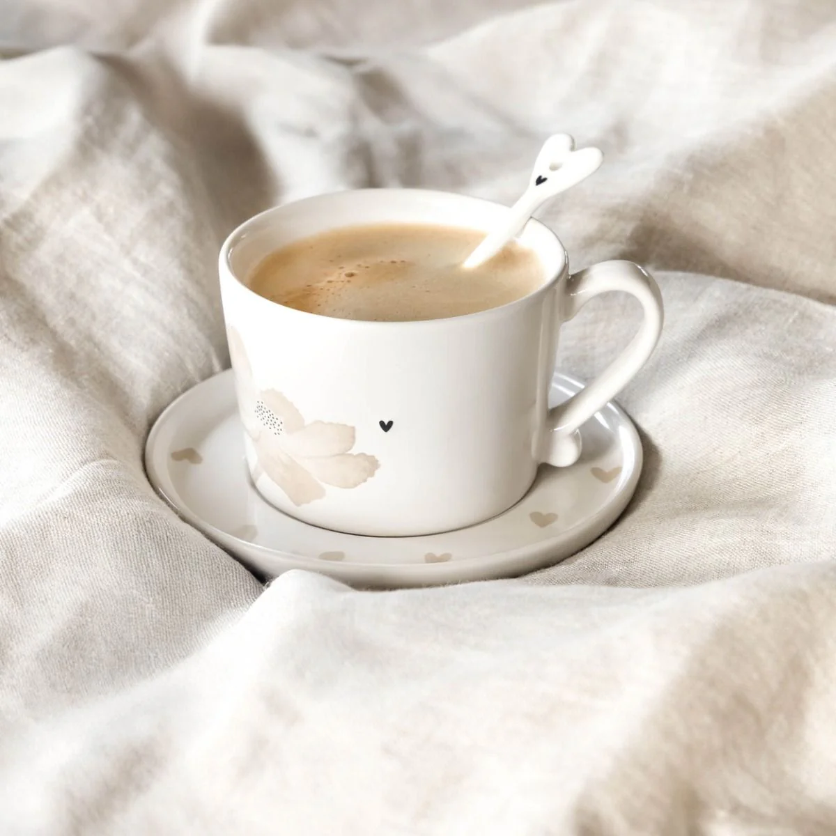 TAZZA FIORE BEIGE CUORICINO - Woodlume