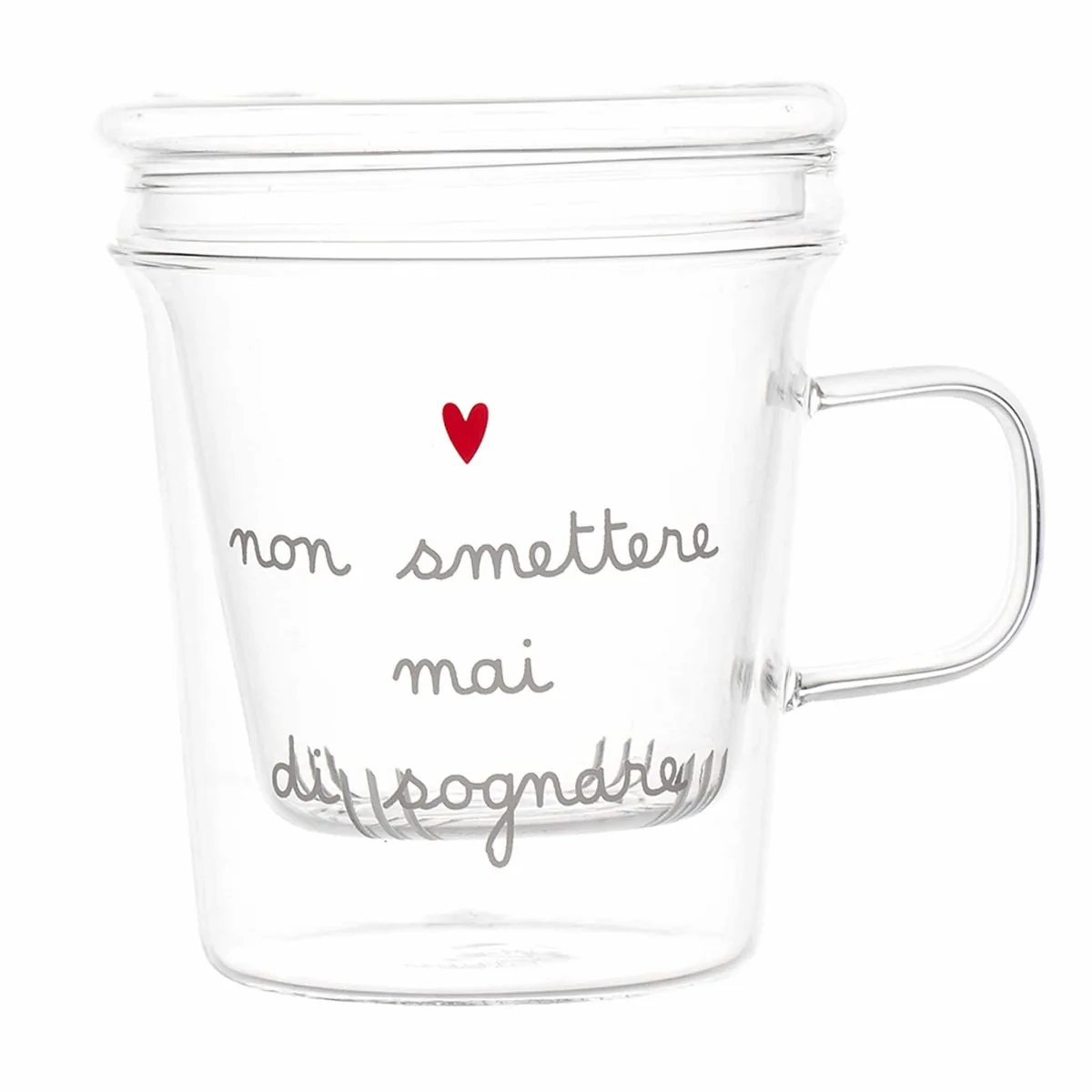 MUG INFUSORE NON SMETTERE MAI DI SOGNARE - Woodlume