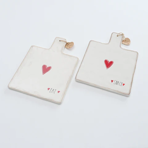 TAGLIERE BIANCO CON CUORE - Woodlume