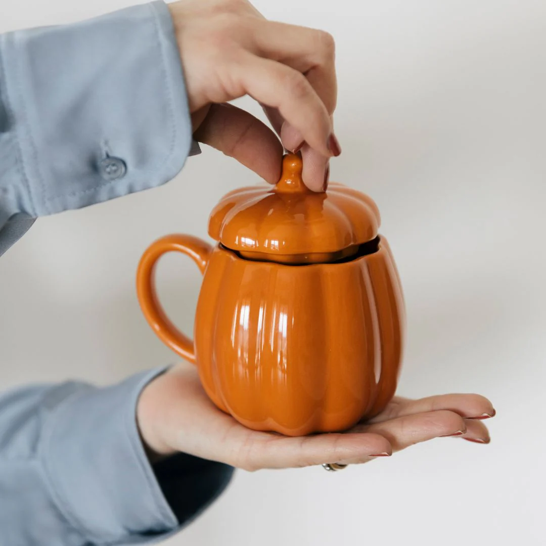 TAZZA ZUCCA ARANCIONE CON COPERCHIO - Woodlume