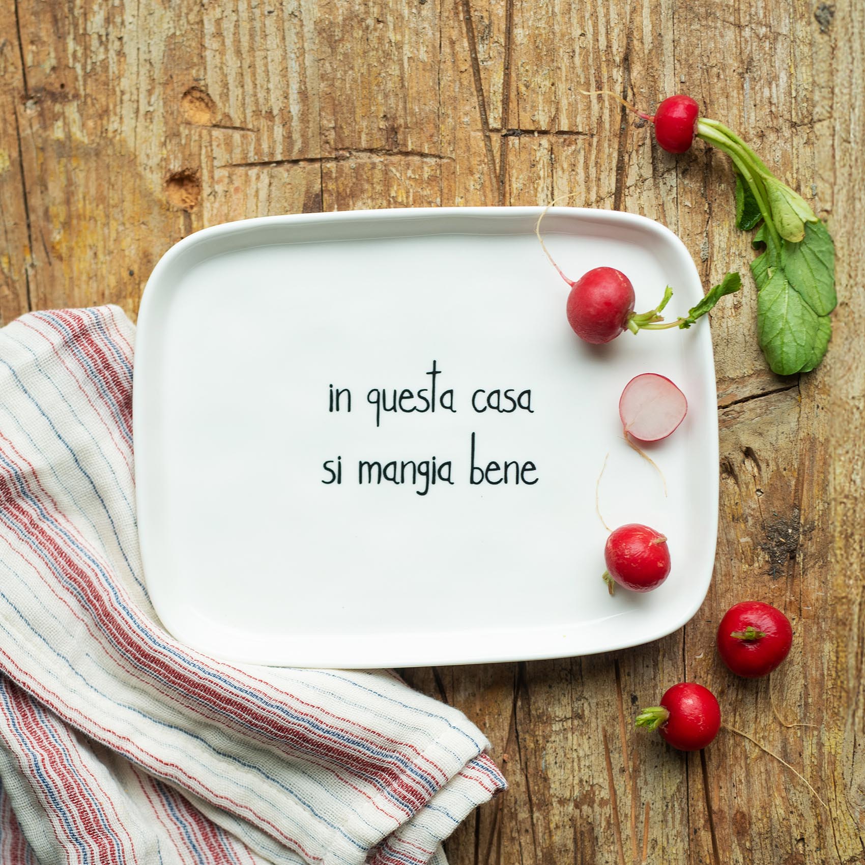 PIATTO RETTANGOLARE IN QUESTA CASA SI MANGIA BENE - Woodlume
