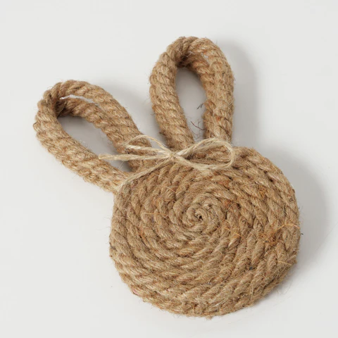 SET 2 SOTTOBICCHIERI BUNNY IN CORDA - Woodlume